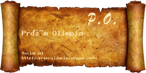 Prém Olimpia névjegykártya